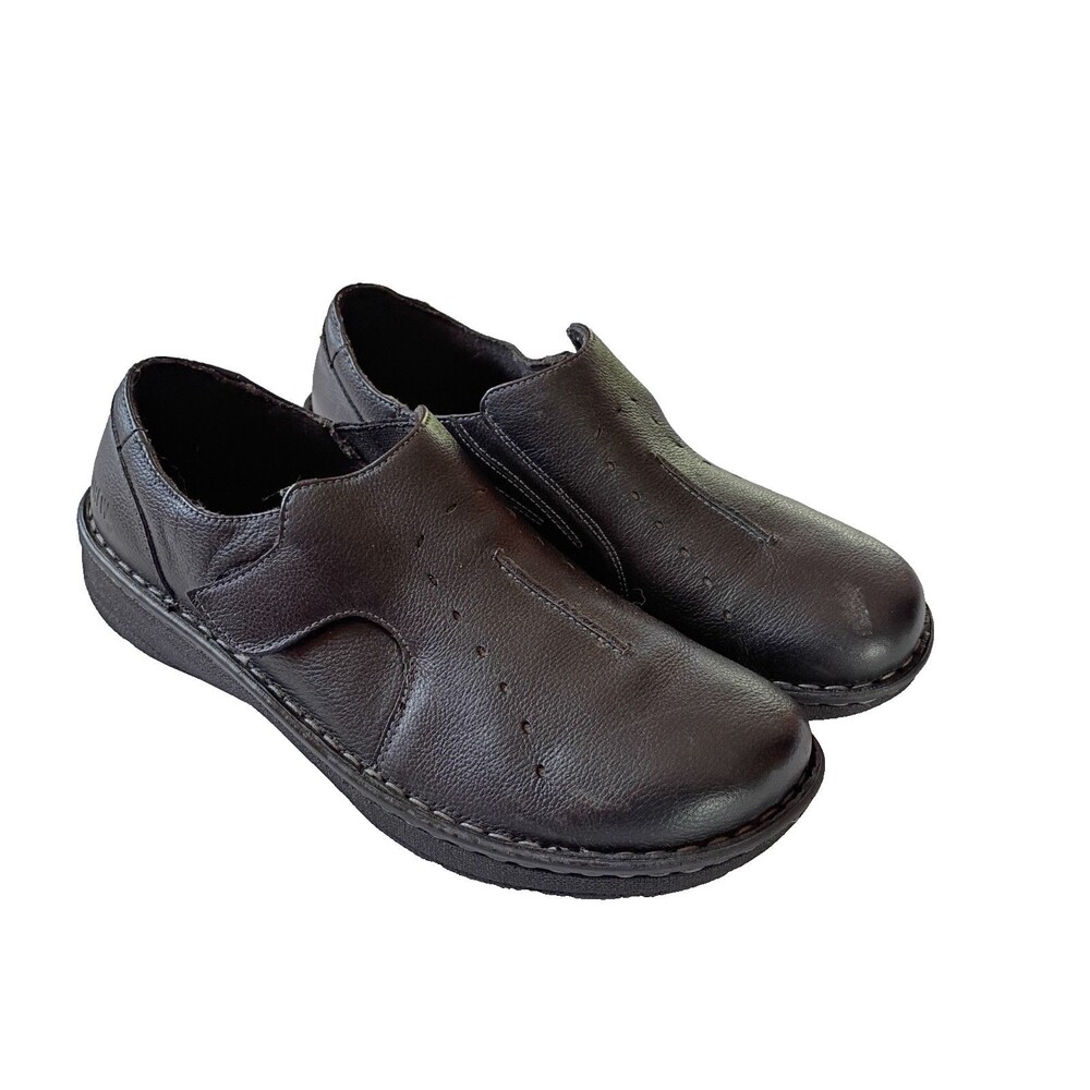 Drew Men's Black Leather Comfort Shoes Size 9W NEW